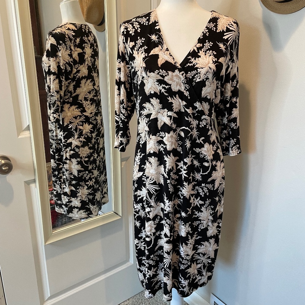 J Jill V-Neck 3/4-Sleeve Midi Dress - MP